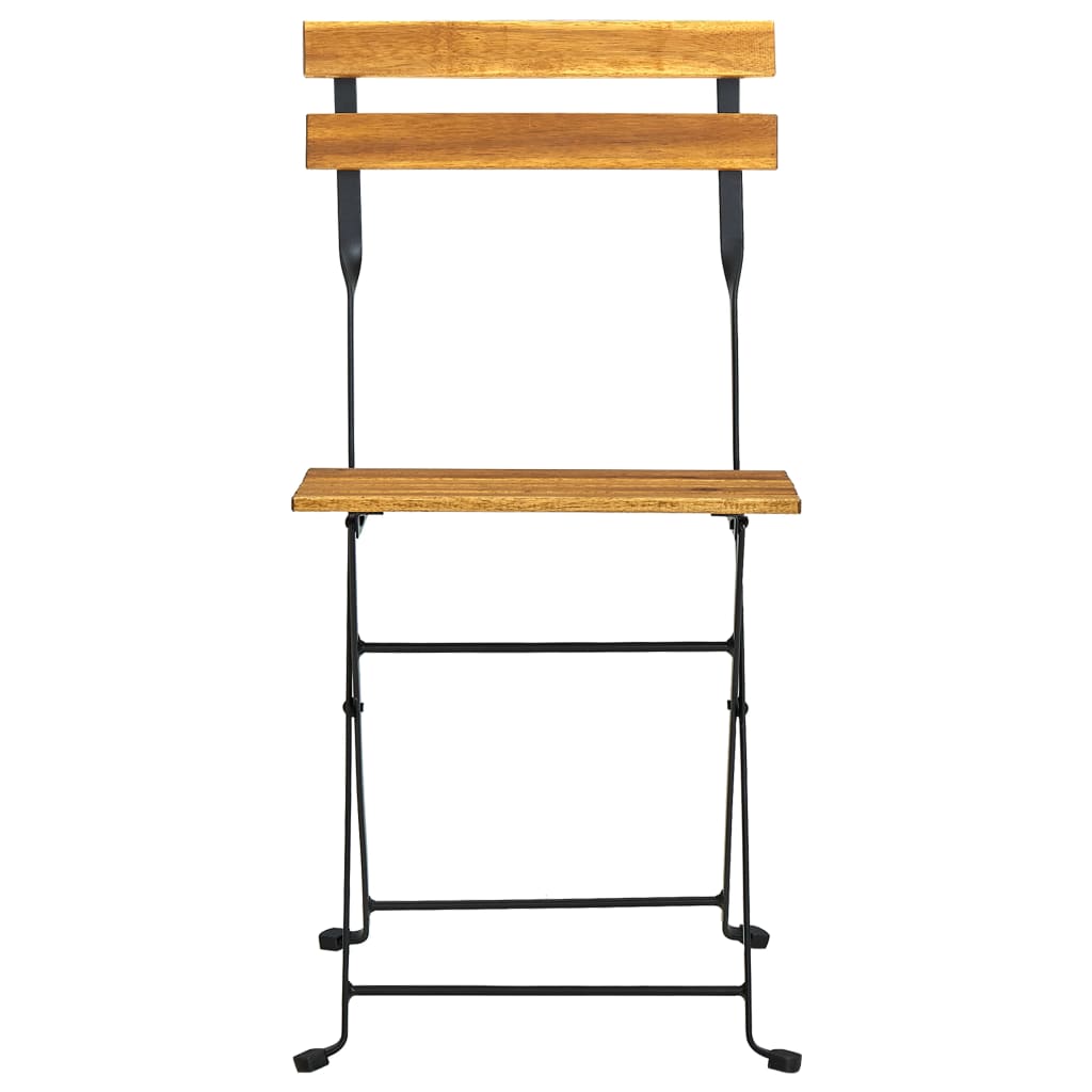 Mobilier de bistro pliable 3 pcs Bois d'acacia solide