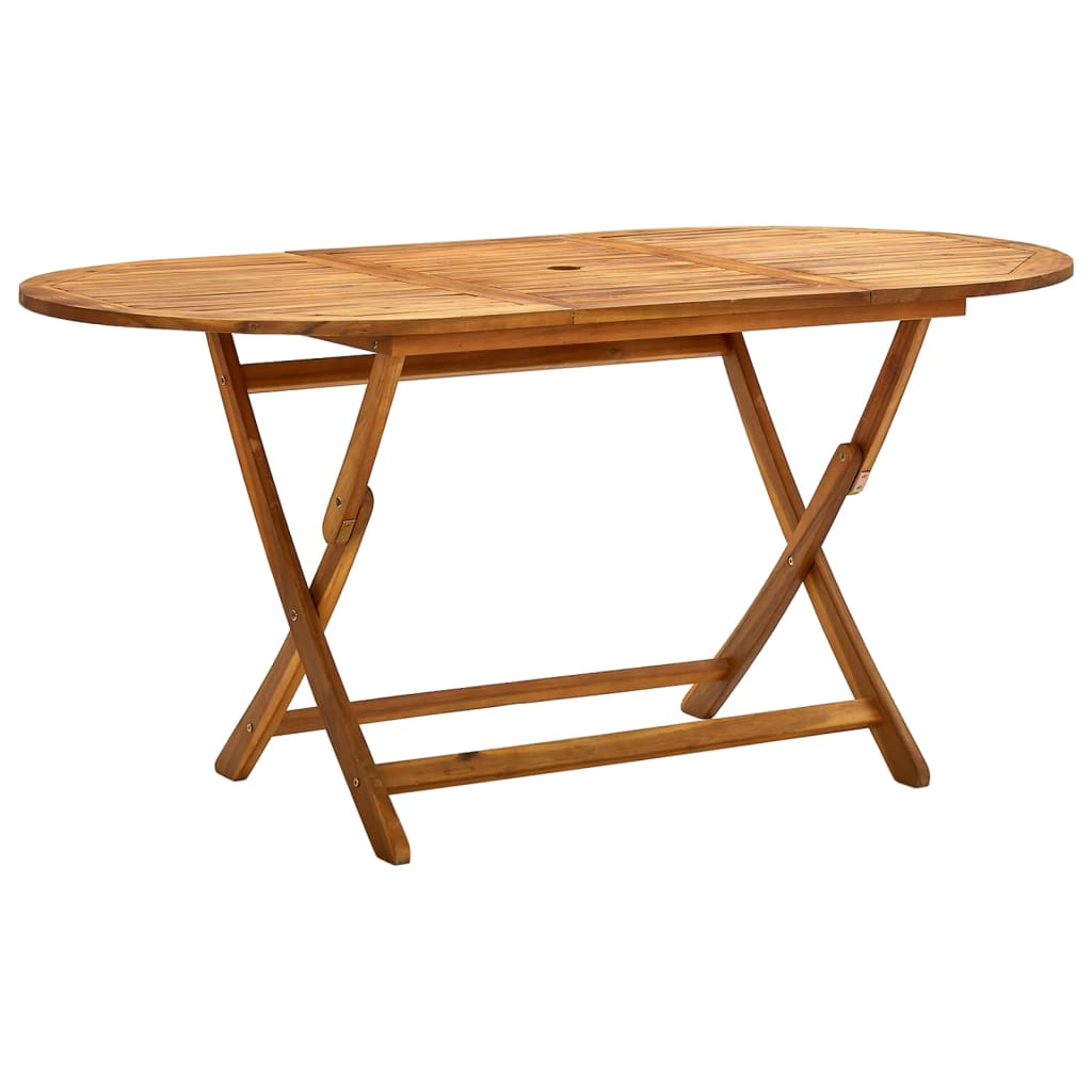 Foldable garden table 160x85x75 cm Solid acacia wood