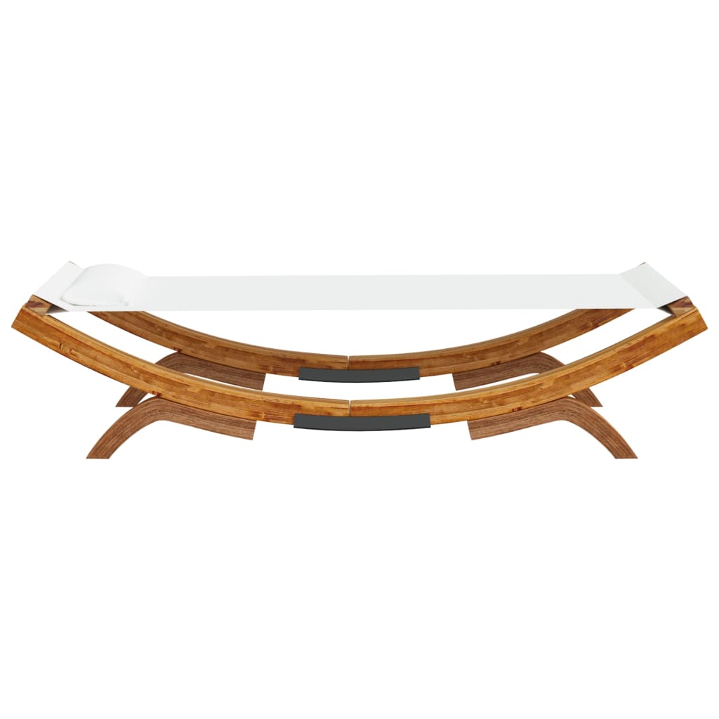 Outdoor rest bed 100x188,5x444 cm Massive curved wood cream