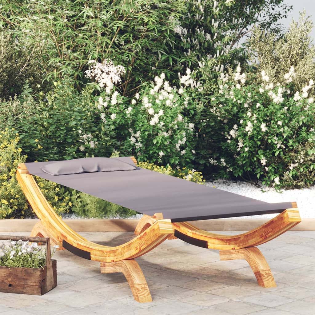 Outdoor rest bed 100x188,5x444 cm curved wood anthracite