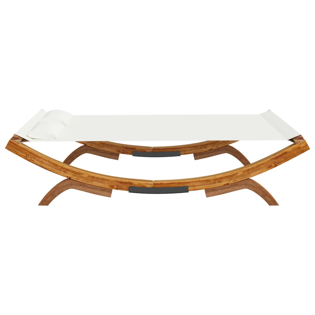 Outdoor rest bed 165x188,5x46 cm Massive curved wood cream