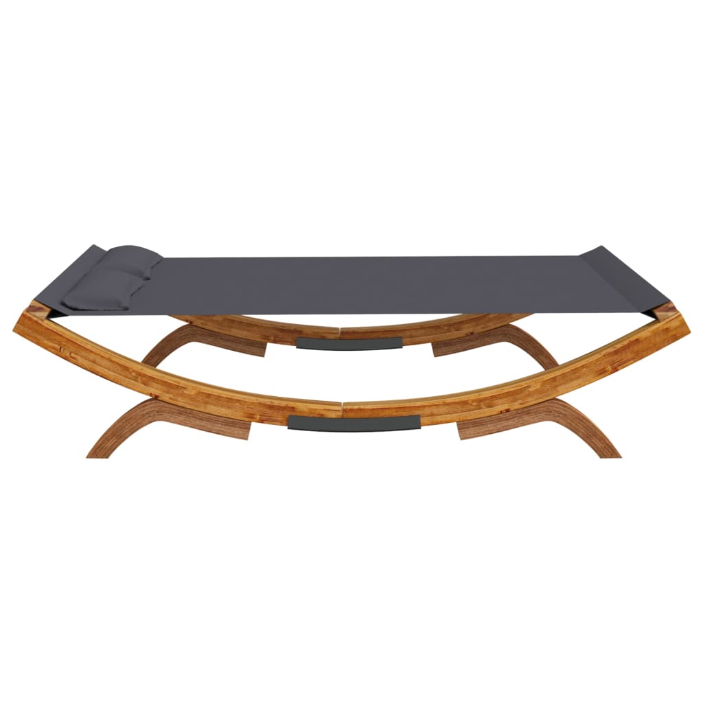 Exterior rest bed 165x188,5x46 cm curved anthracite wood