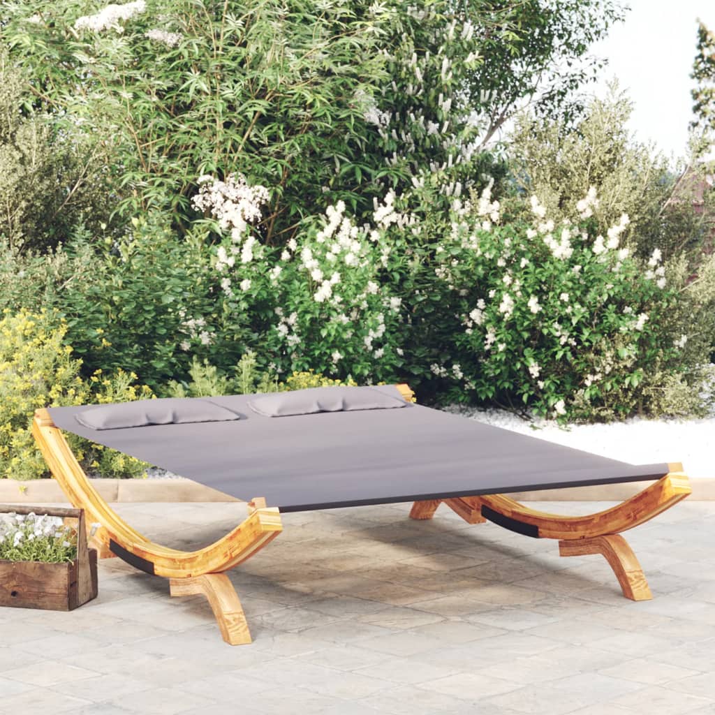 Exterior rest bed 165x188,5x46 cm curved anthracite wood