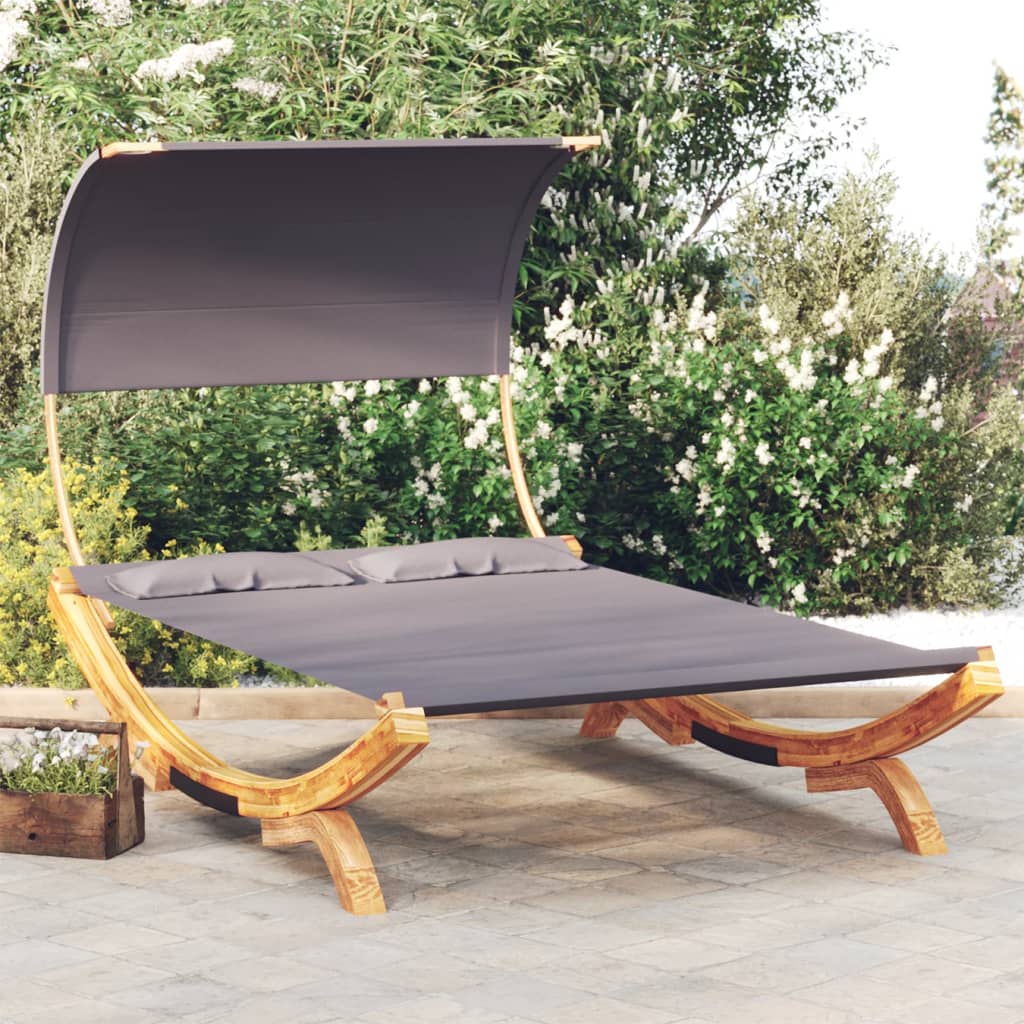 Rest and awning 165x203x126cm Massive curved anthracite wood