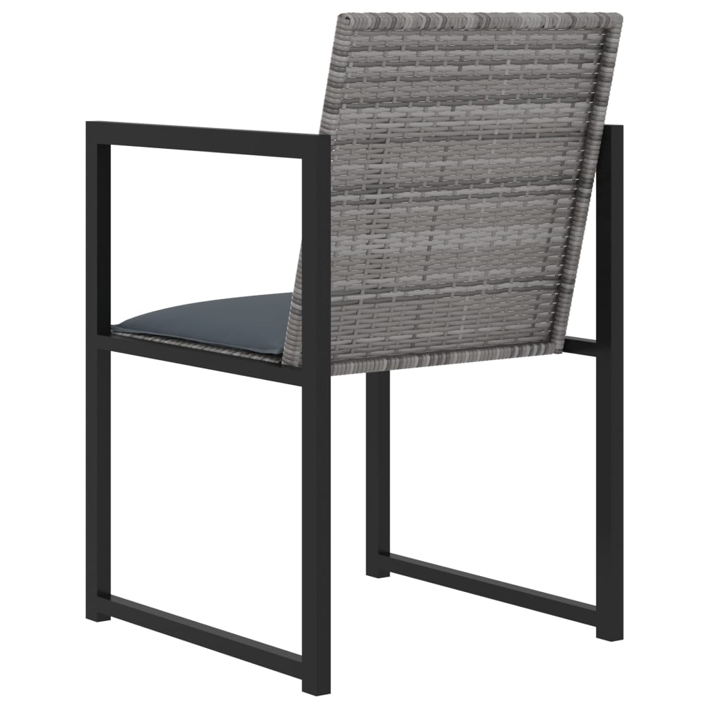 Mobilier à dîner de jardin 5pcs et coussins Résine tressée Gris