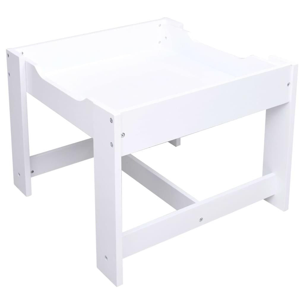Children's table with 2 MDF white chairs
