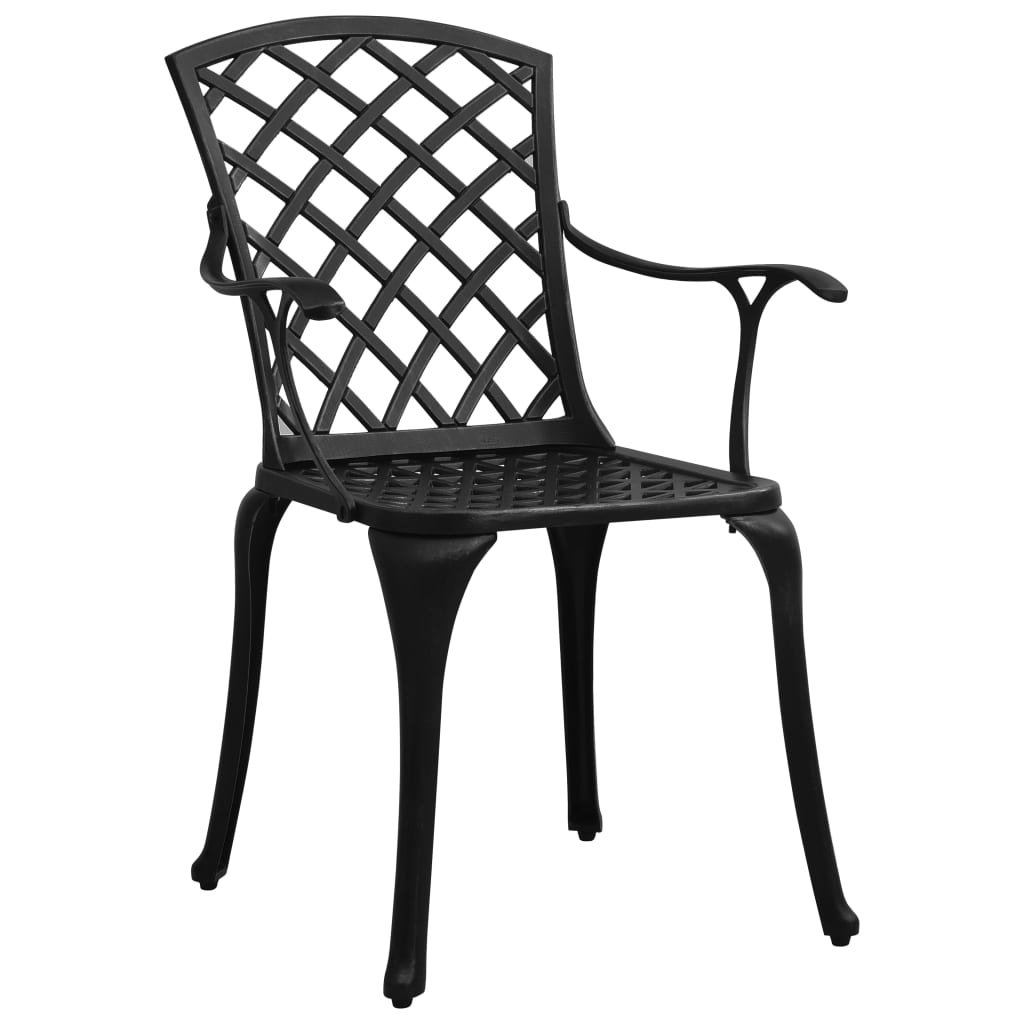 Bistro set 3 pezzi in alluminio casting nero