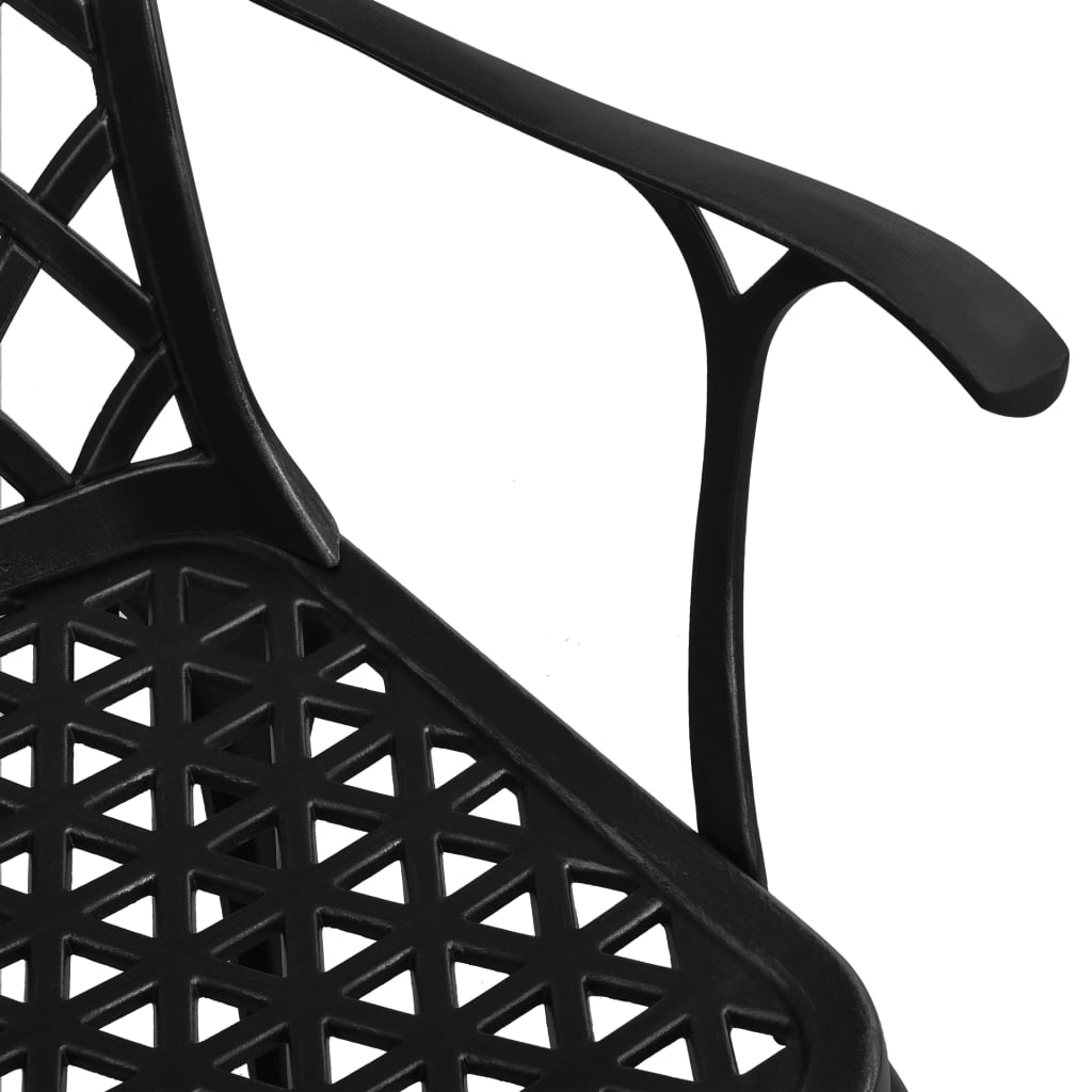 Bistro set 3 pezzi in alluminio casting nero