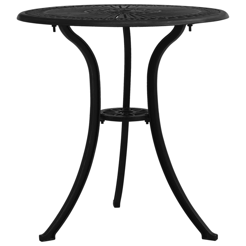 Ensemble de bistro 3 pcs Aluminium coulé Noir