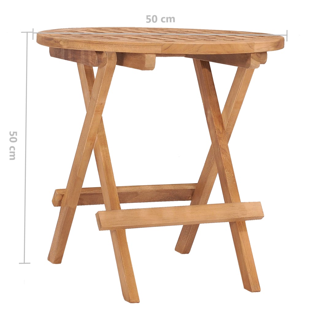 Mobilier à dîner d'extérieur pliable 3 pcs Bois solide de teck