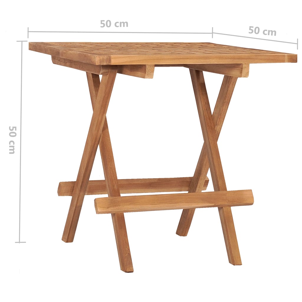 Mobilier à dîner d'extérieur pliable 3 pcs Bois solide de teck