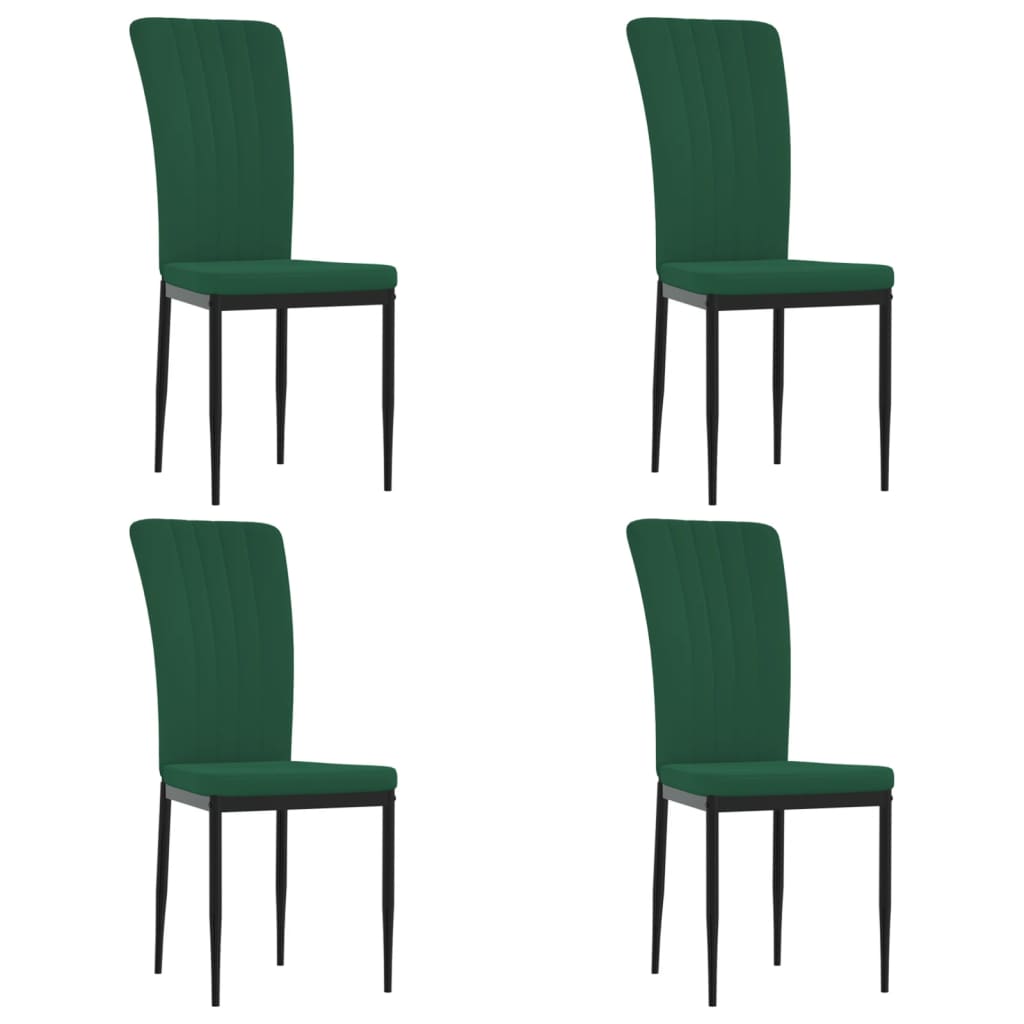 Dining chairs Lot of 4 dark velvet green