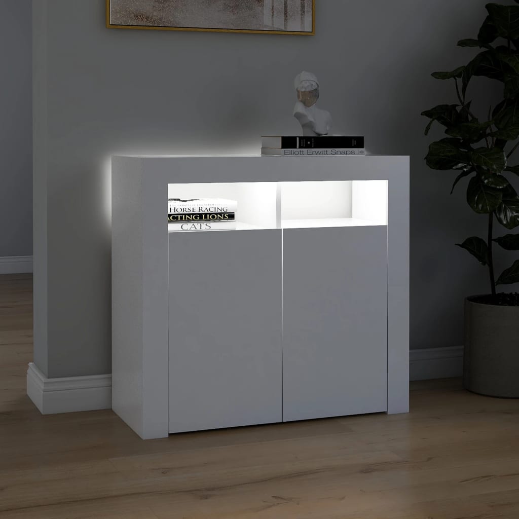 Buffet with white LED light 80x35x75 cm