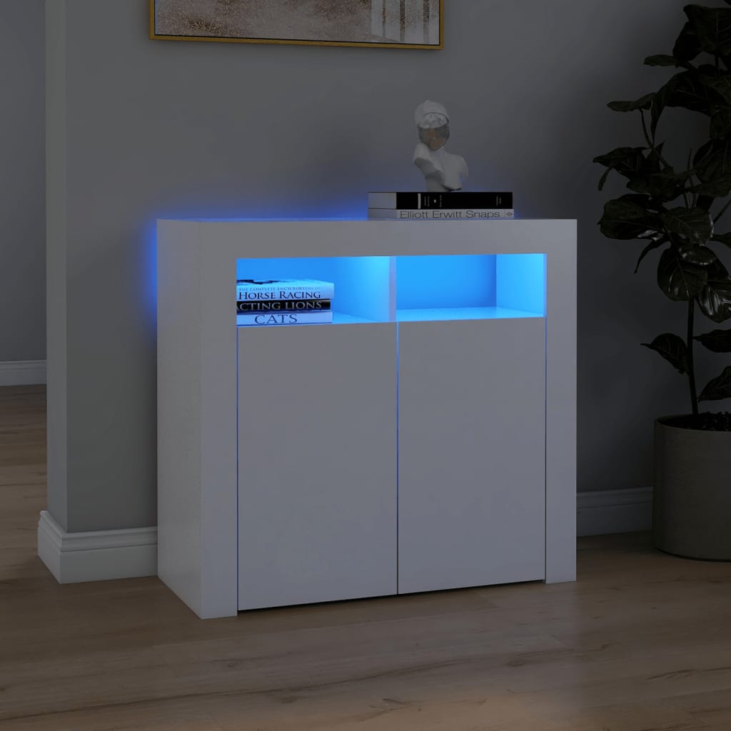 Buffet with white LED light 80x35x75 cm