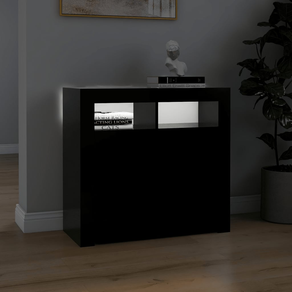 Buffet mit schwarzem LED -Licht 80x35x75 cm
