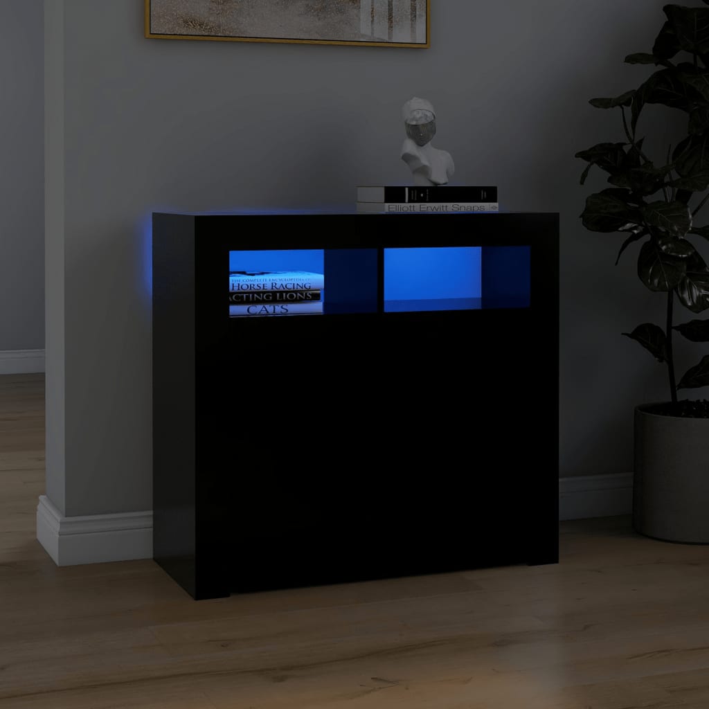 Buffet mit schwarzem LED -Licht 80x35x75 cm
