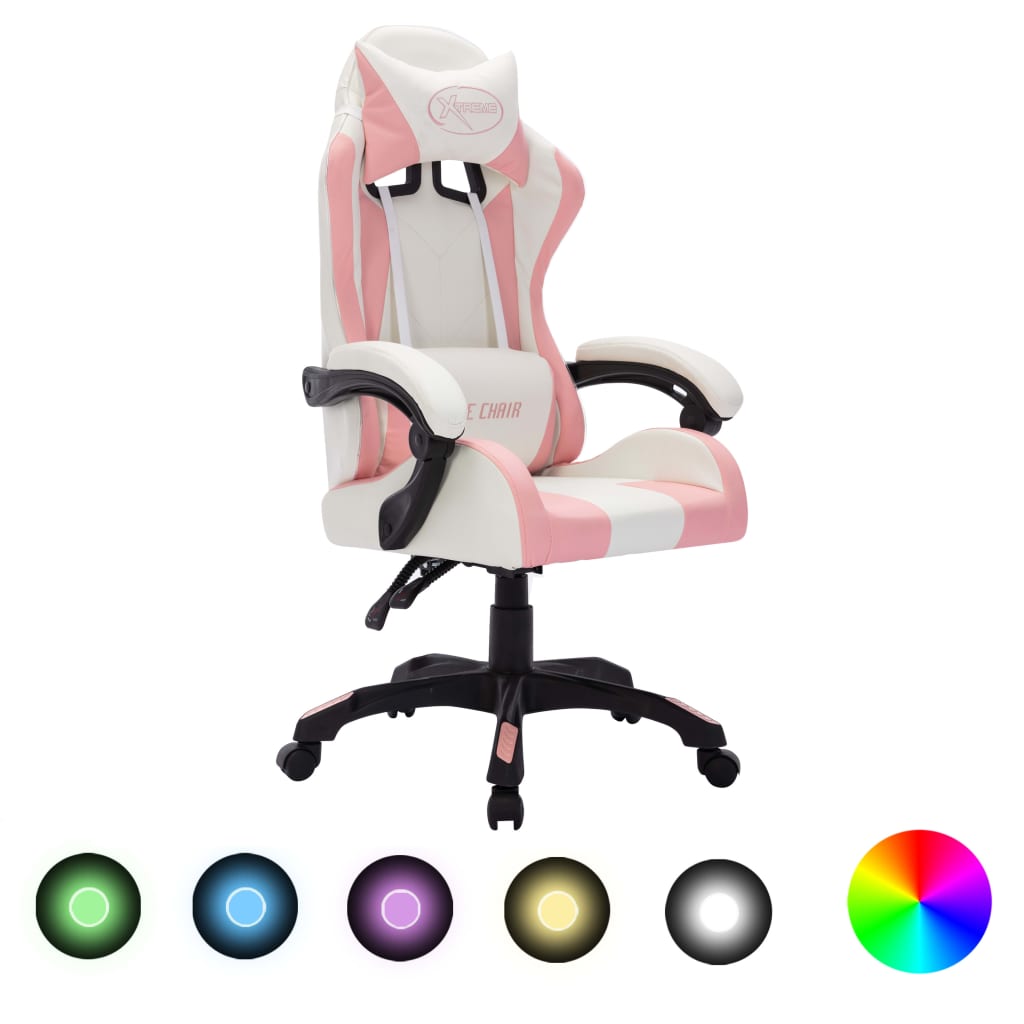 Videospiel -Sessel mit RVB Pink und schwarzen LEDs