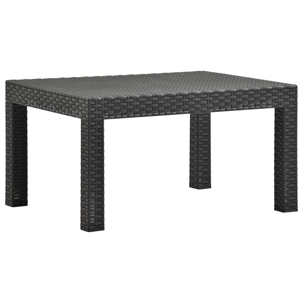 2 pcs garden furniture with anthracite pp rattan cushion