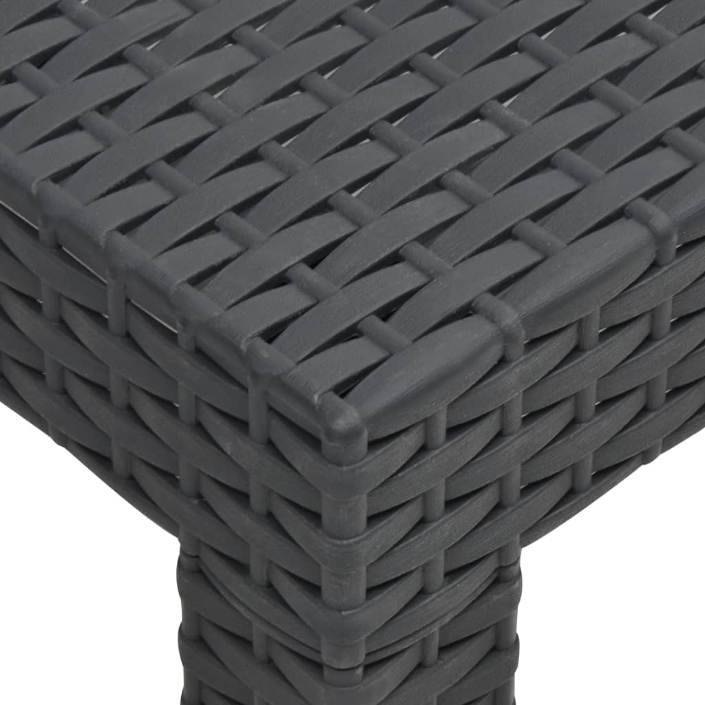 2 pcs garden furniture with anthracite pp rattan cushion