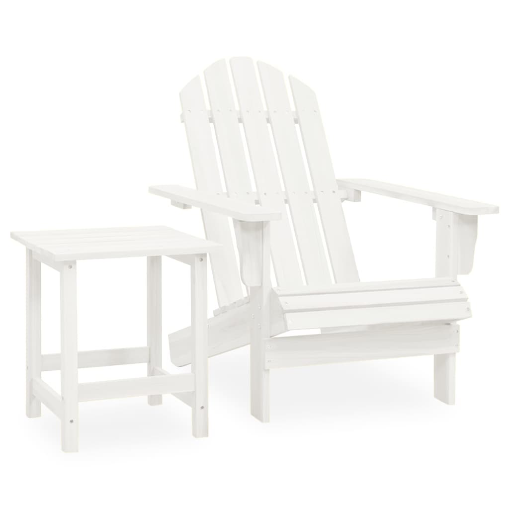 Adirondack garden chair with white fir wood table