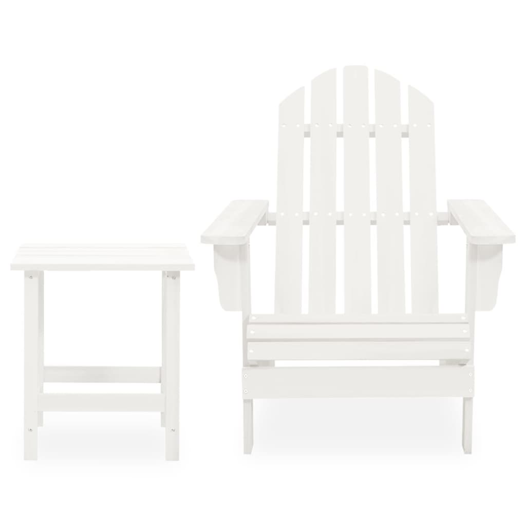 Adirondack garden chair with white fir wood table