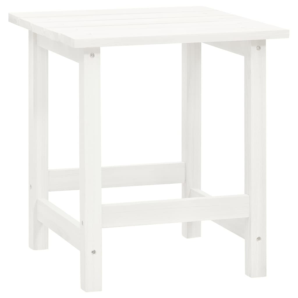 Chaise de jardin Adirondack avec table Bois de sapin Blanc