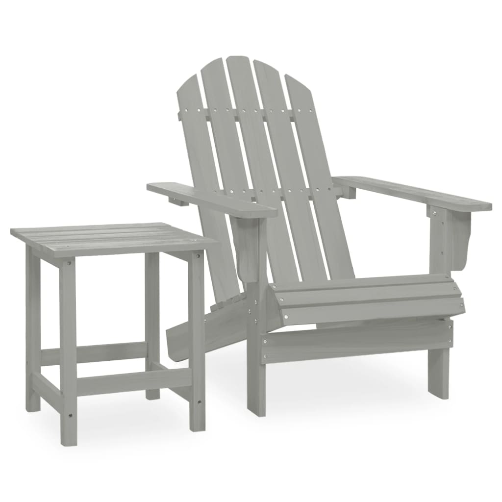 Sedia da giardino Adirondack con tavolo in legno di Abete Grigio