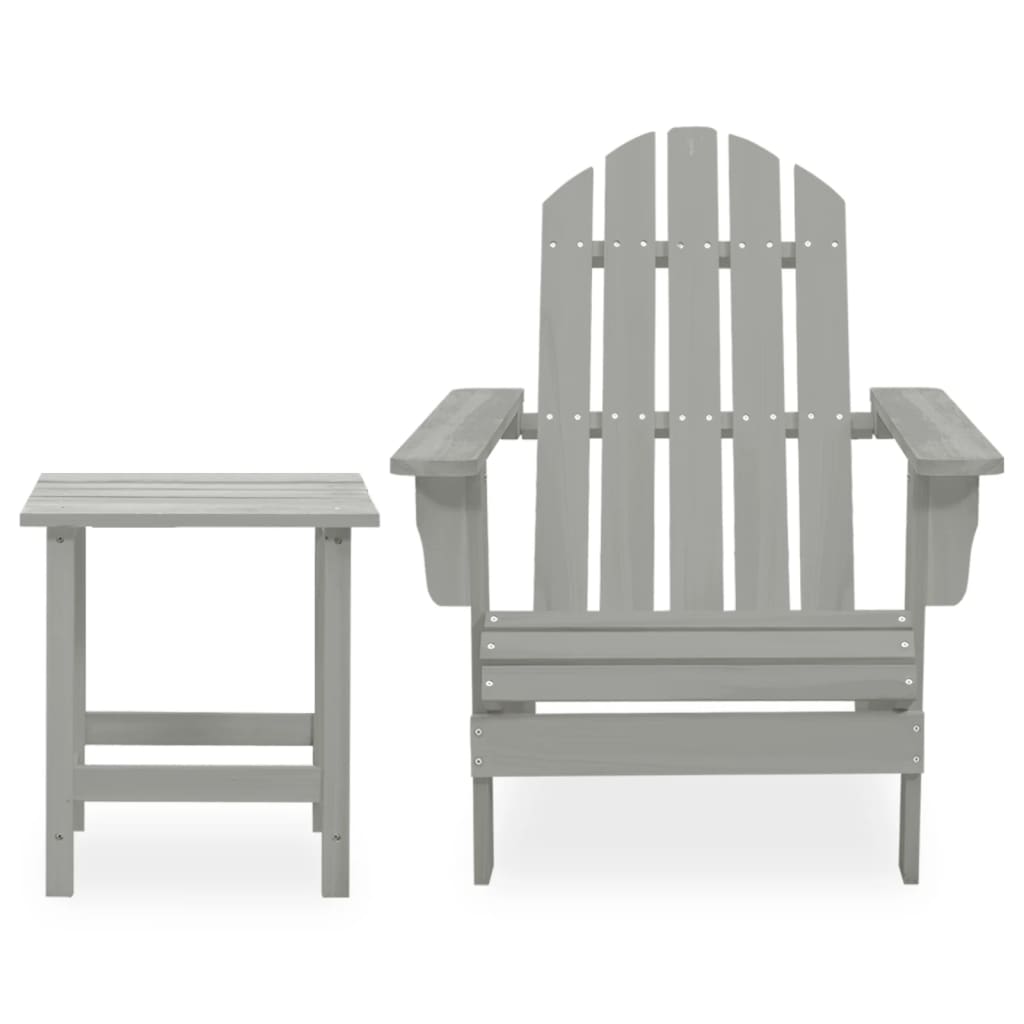 Sedia da giardino Adirondack con tavolo in legno di Abete Grigio