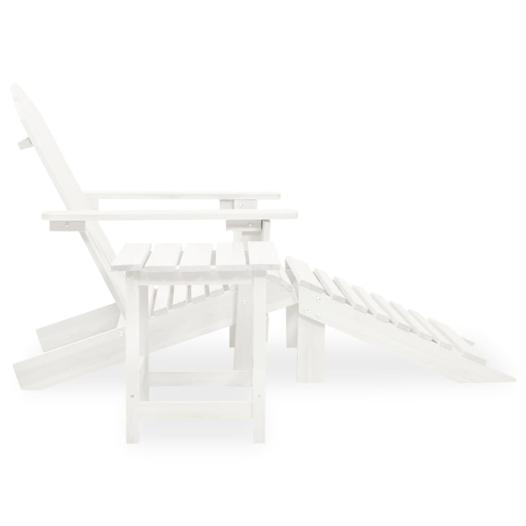 Chaise de jardin Adirondack avec pouf et table Sapin Blanc