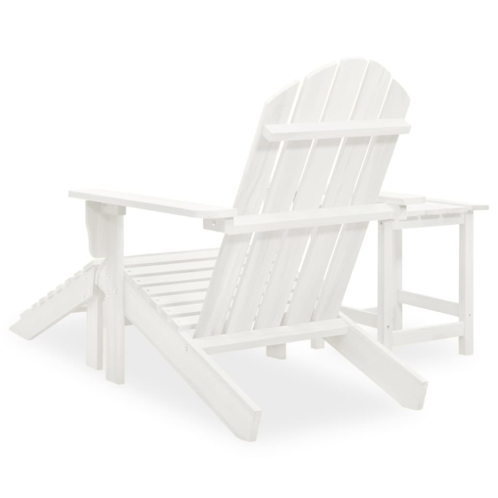 Adirondack garden chair with pouf and white tree table