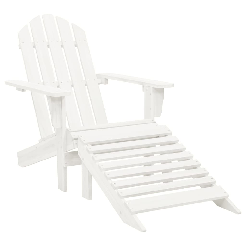 Adirondack garden chair with pouf and white tree table