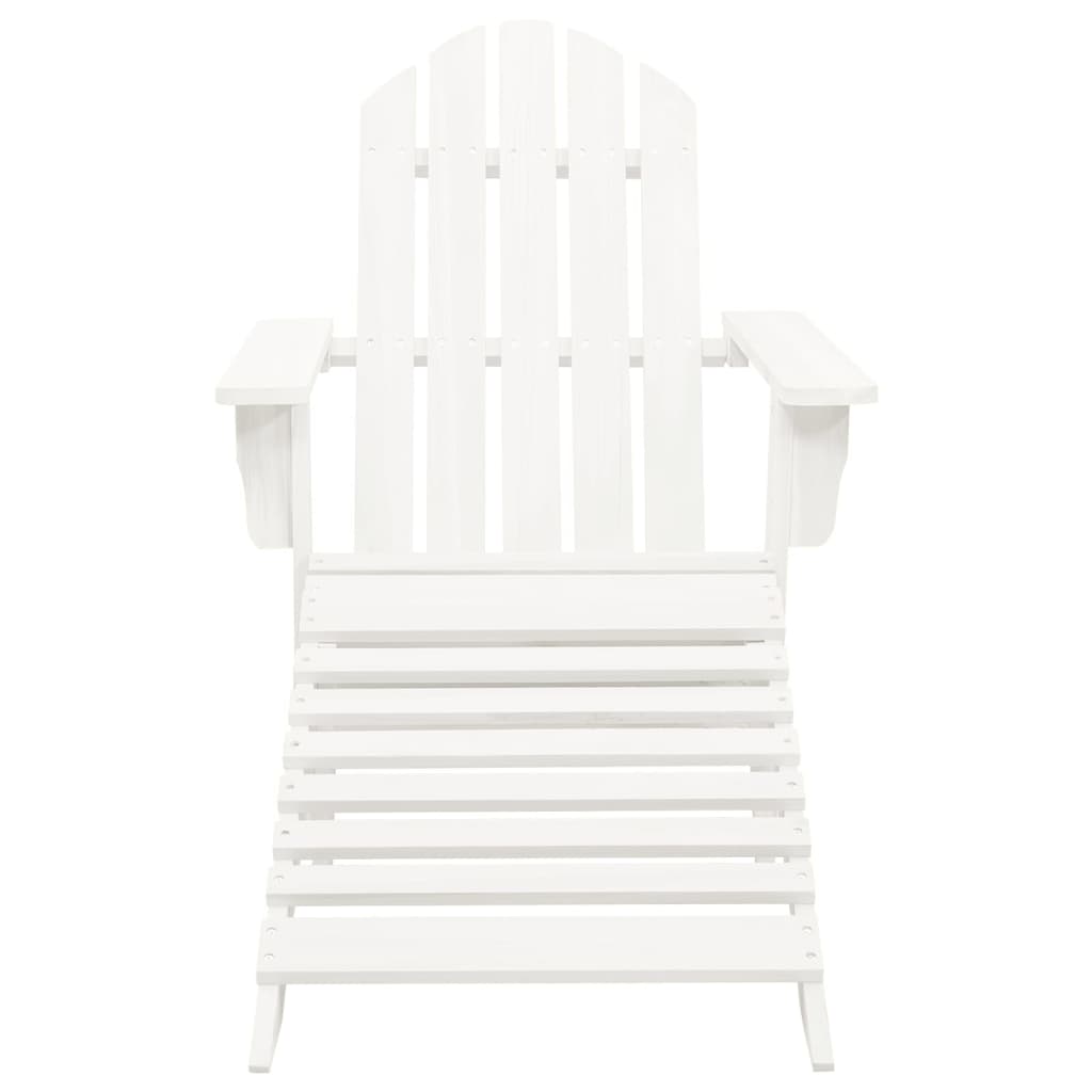 Chaise de jardin Adirondack avec pouf et table Sapin Blanc