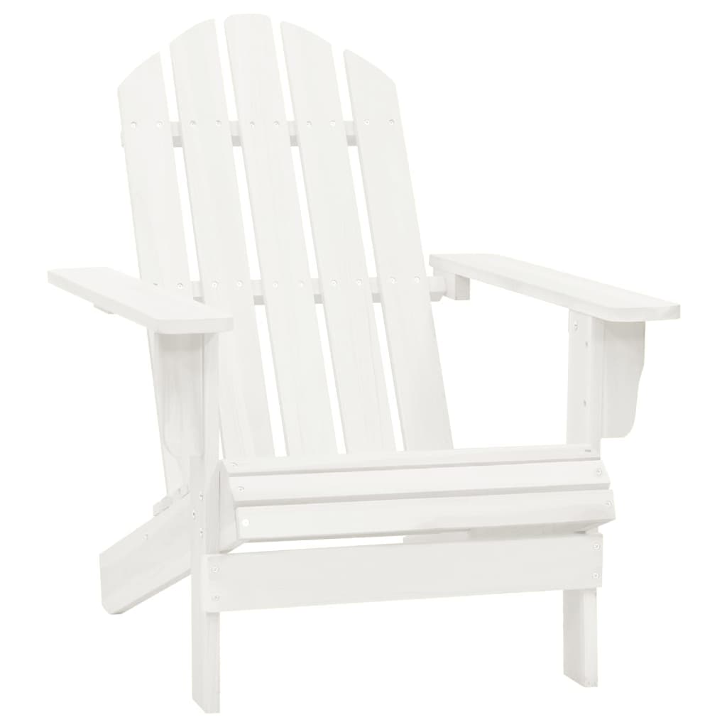 Adirondack garden chair with pouf and white tree table