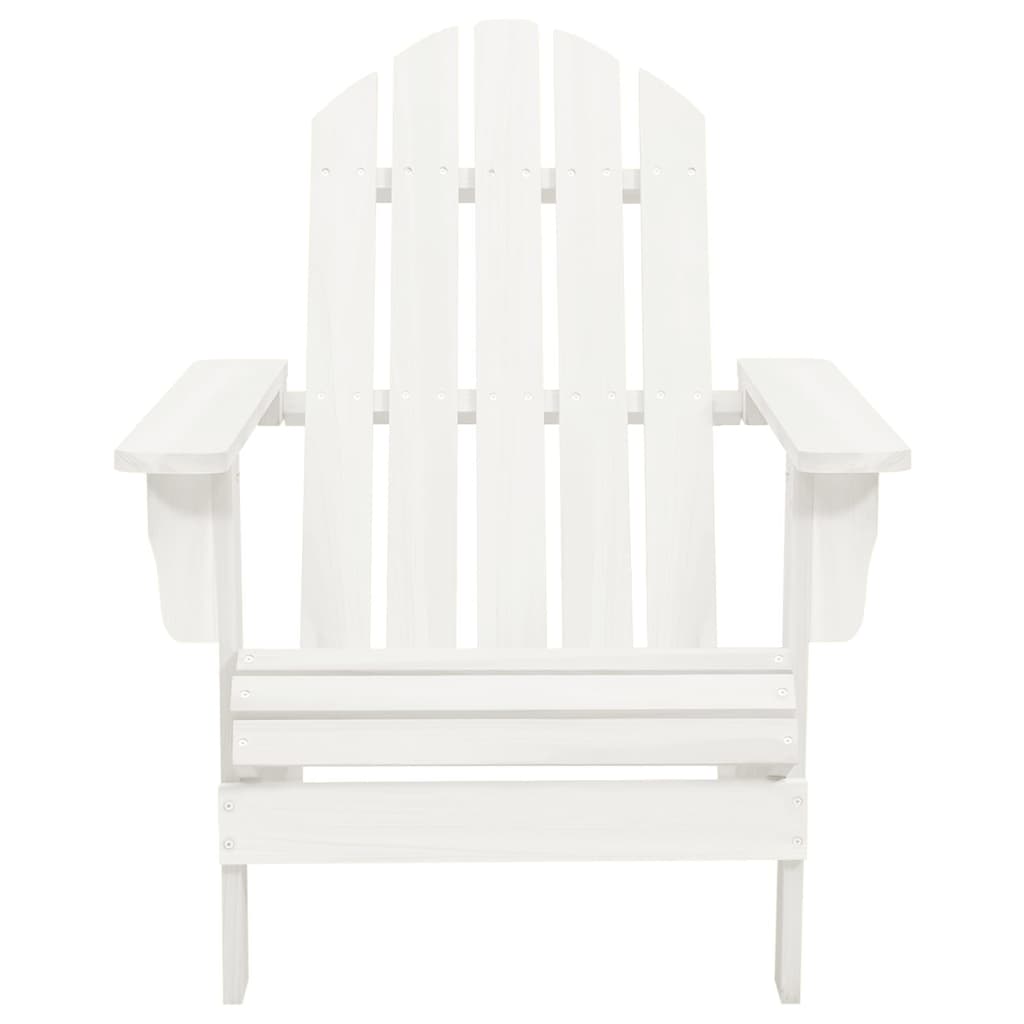 Adirondack garden chair with pouf and white tree table