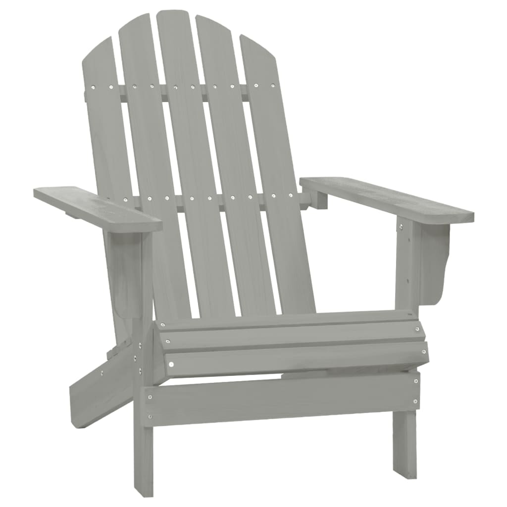 Adirondack garden chair with pouf and gray tree table