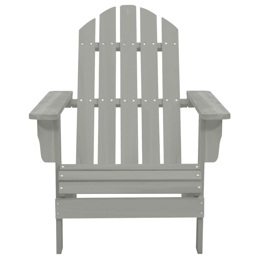 Adirondack garden chair with pouf and gray tree table