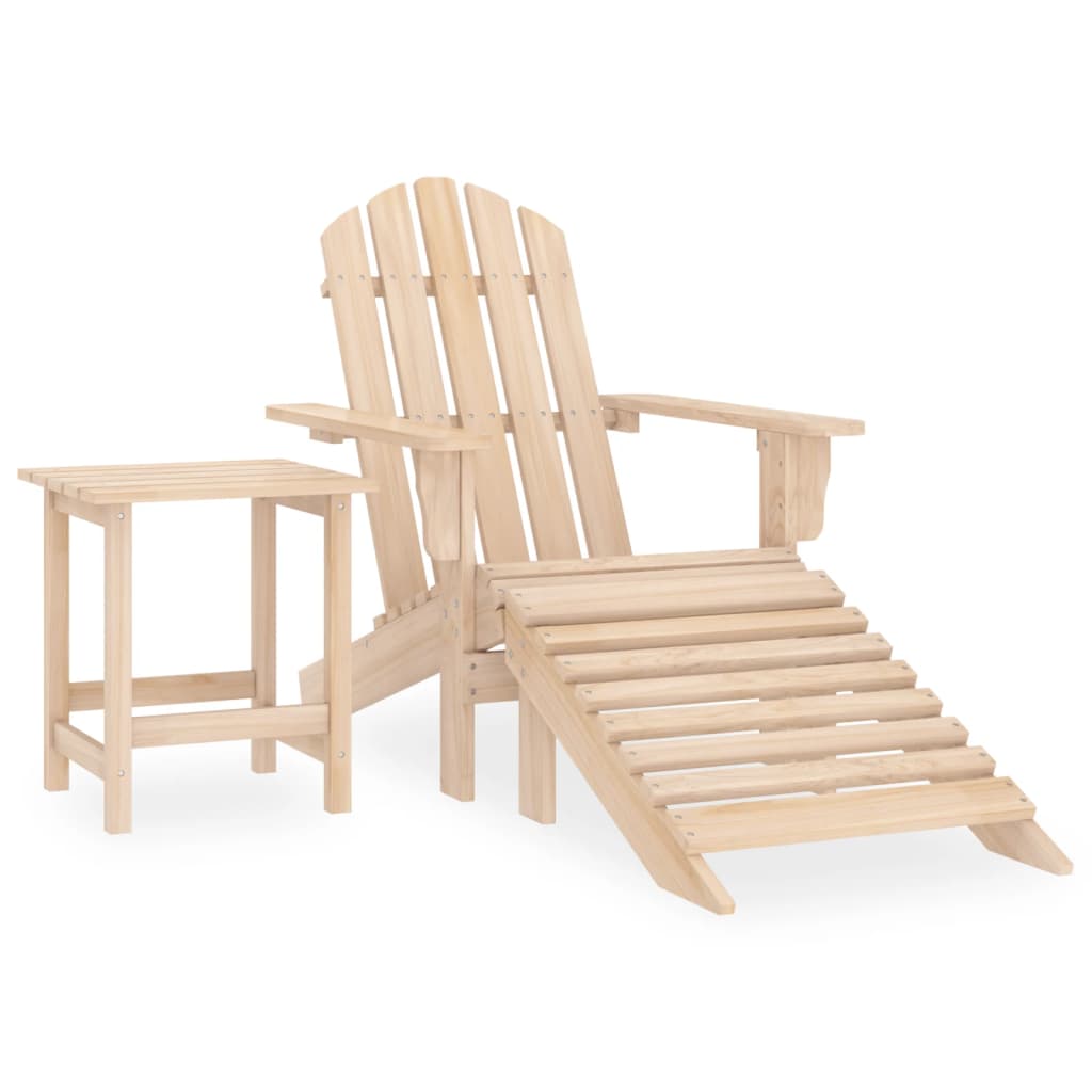 Adirondack garden chair with footrest and fir table