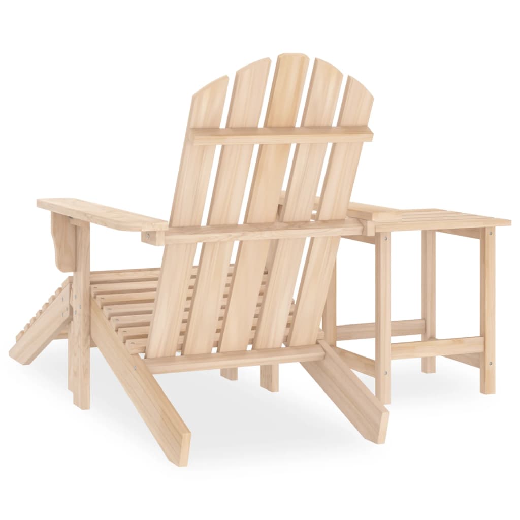 Adirondack garden chair with footrest and fir table