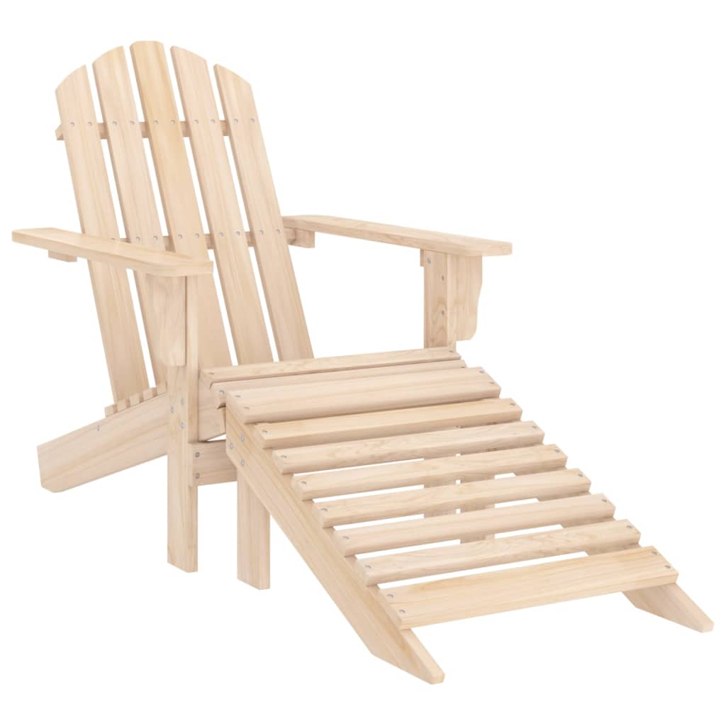 Adirondack garden chair with footrest and fir table