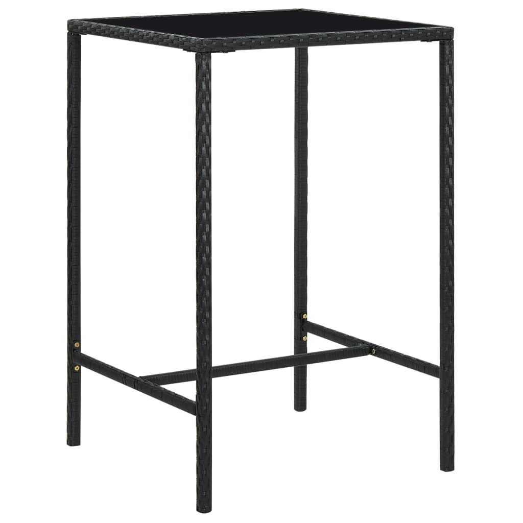 Ensemble de bar de jardin 5 pcs Résine tressée Noir