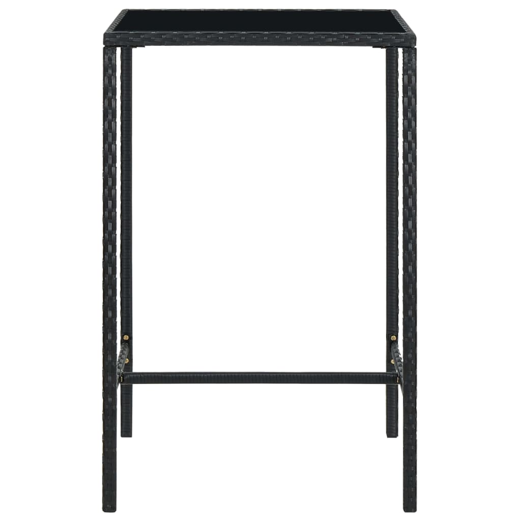 Ensemble de bar de jardin 5 pcs Résine tressée Noir