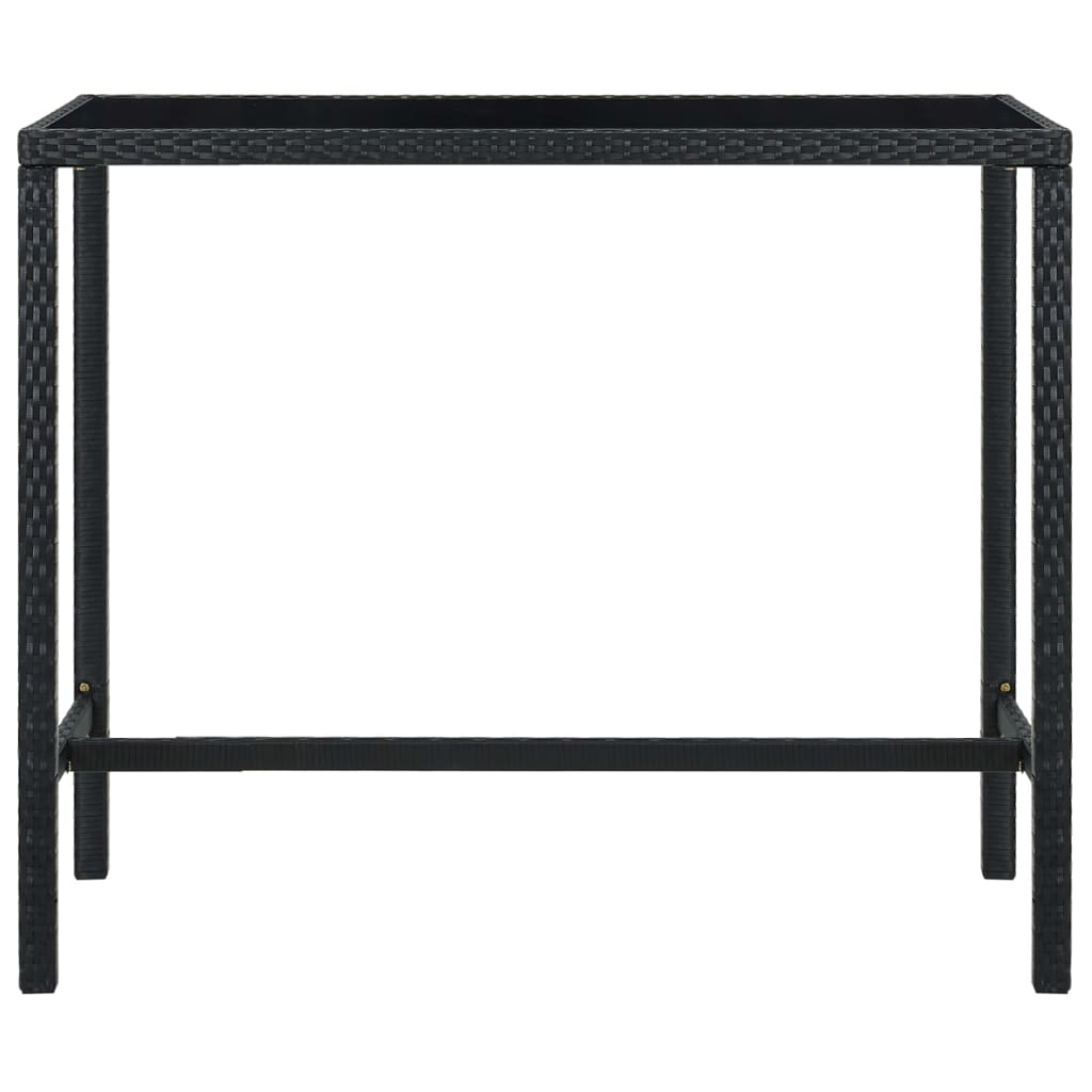 Ensemble de bar de jardin 5 pcs Résine tressée Noir