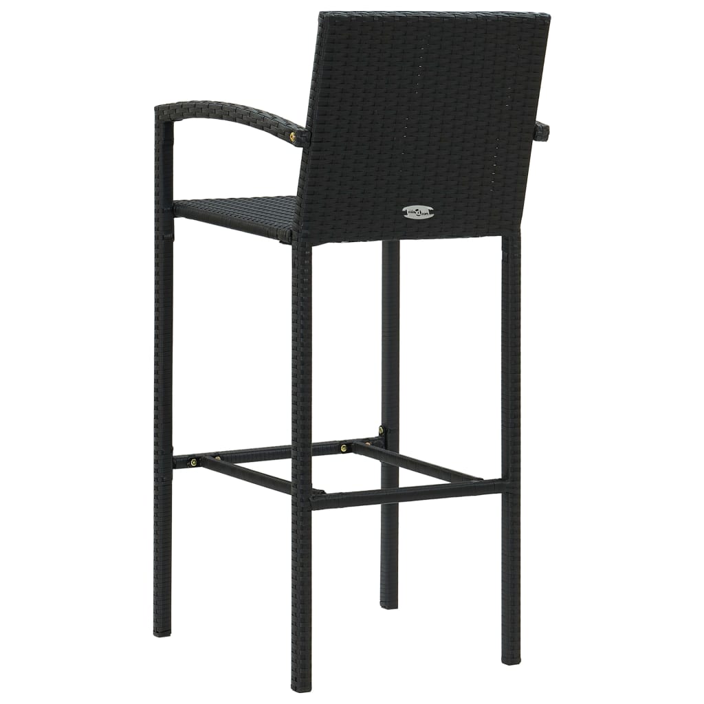 Ensemble de bar de jardin 5 pcs Résine tressée Noir