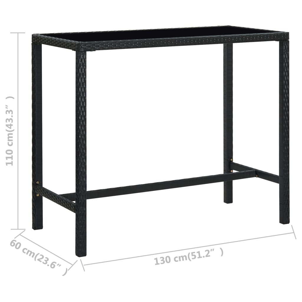 Ensemble de bar de jardin 5 pcs Résine tressée Noir