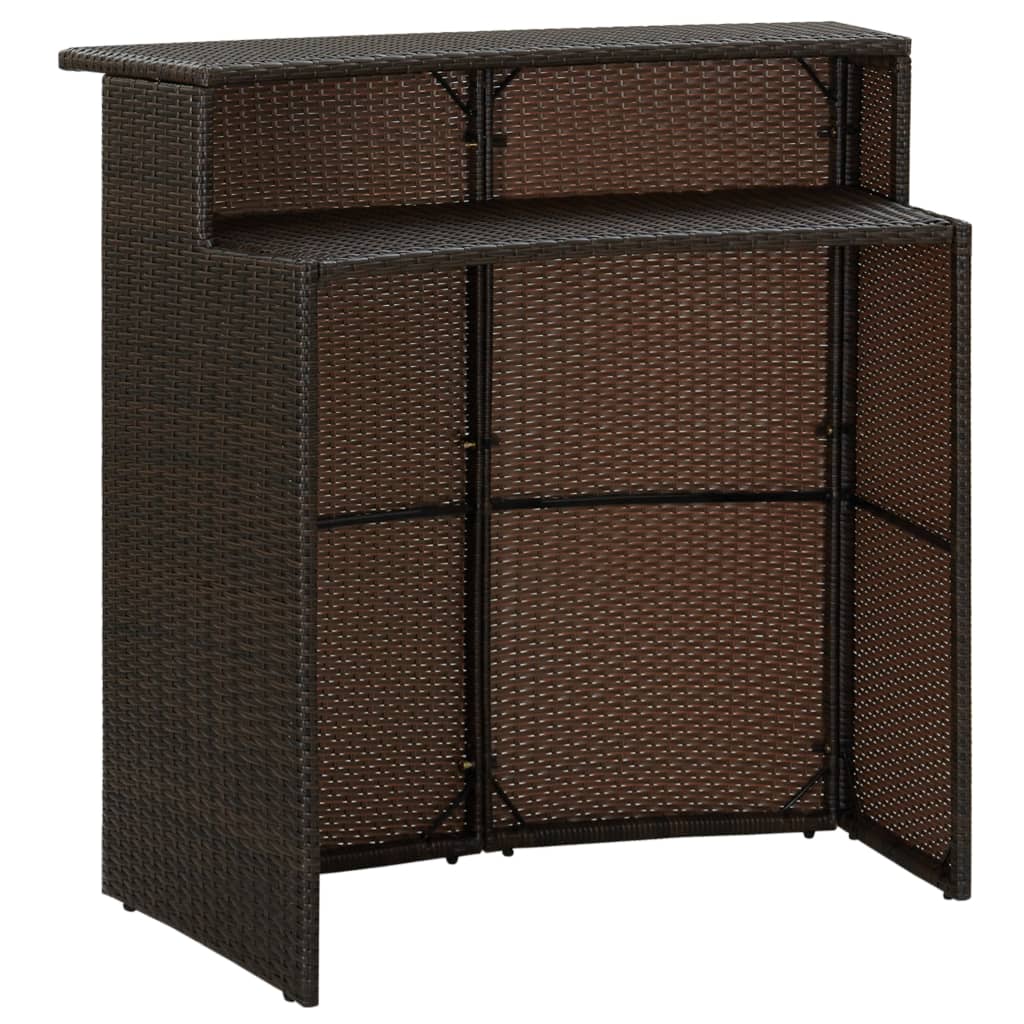 Ensemble de bar de jardin avec coussins 3 pcs Marron