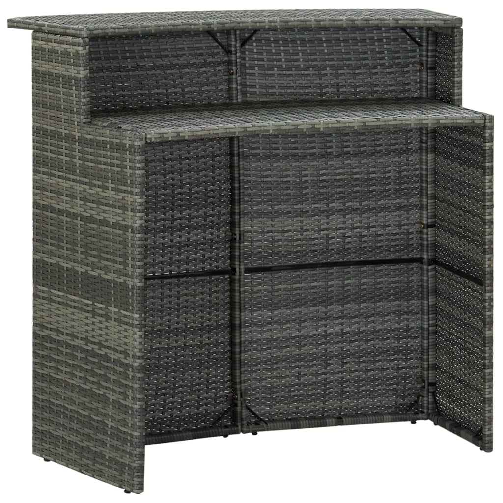 Ensemble de bar de jardin avec coussins 3 pcs Gris