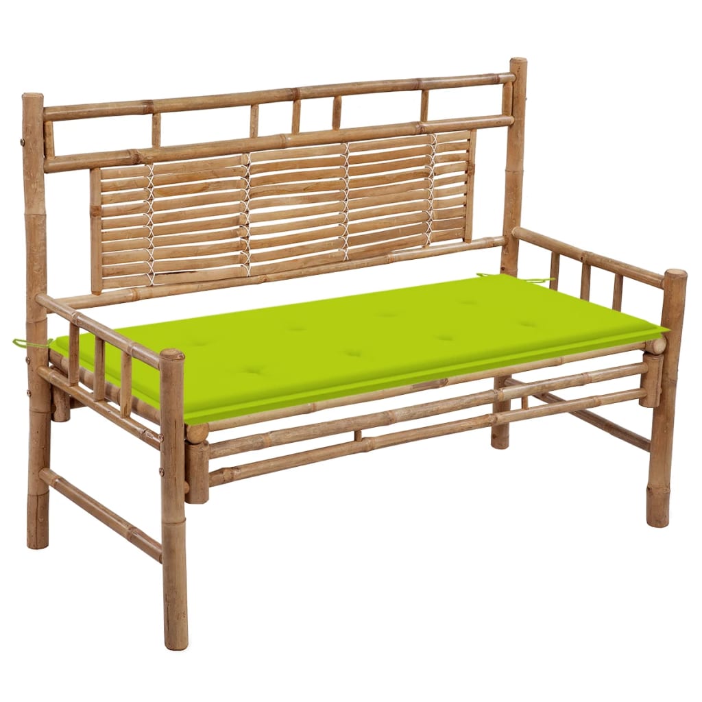 Garden bench with 120 cm bamboo cushion