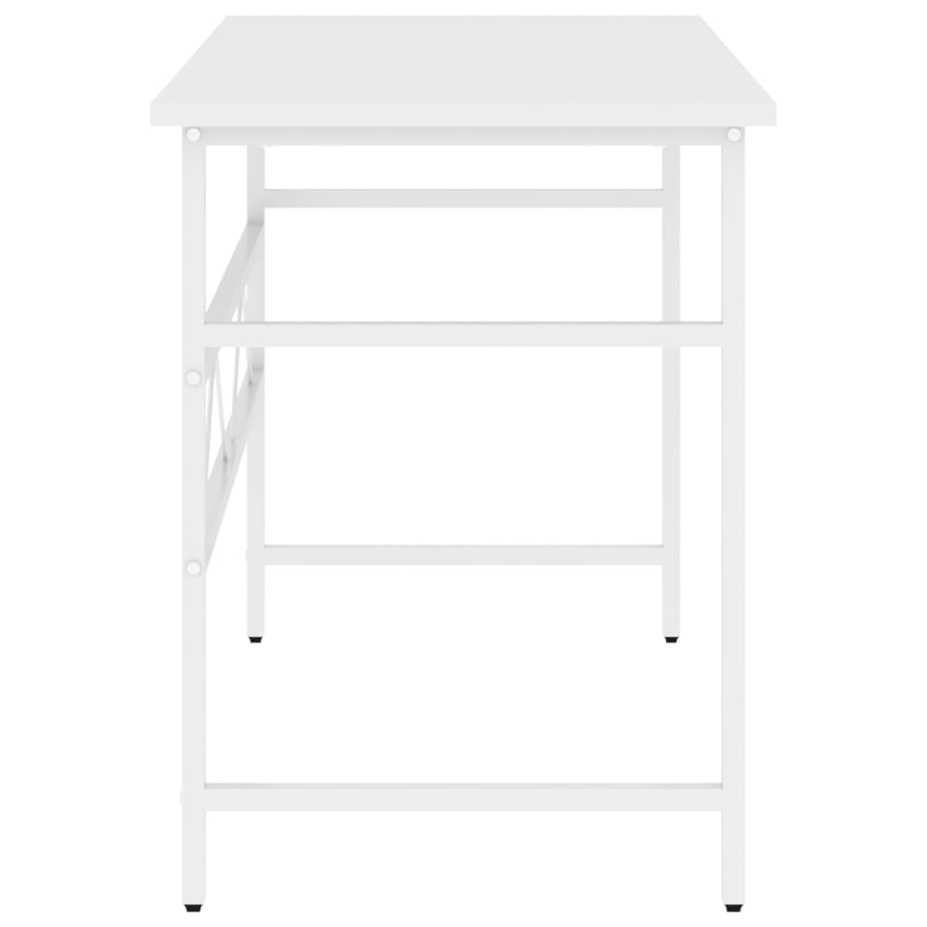 Weißer Computertisch 105x55x72 cm MDF und Metall
