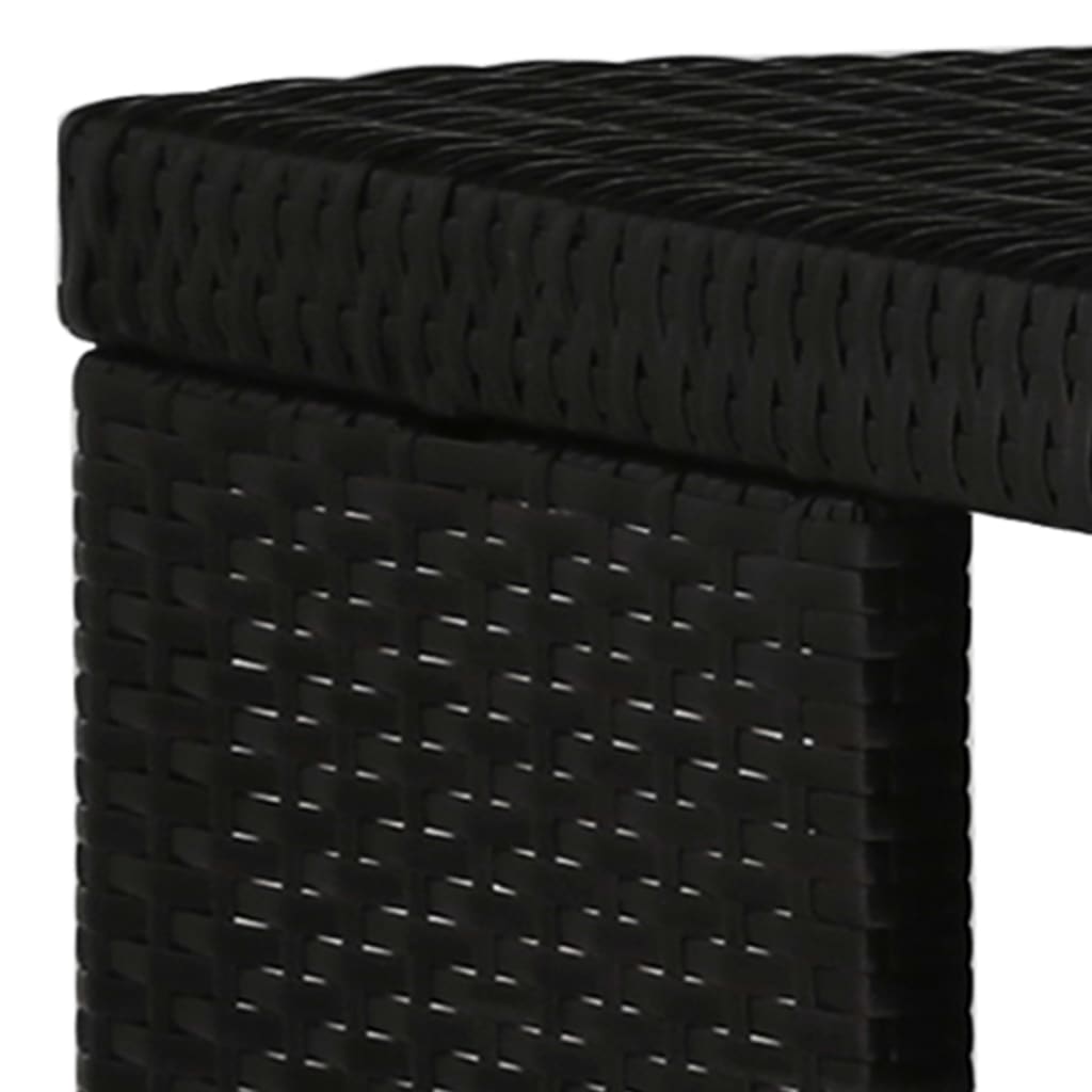 Meuble de bar de jardin 5 pcs et coussins Résine tressée Noir