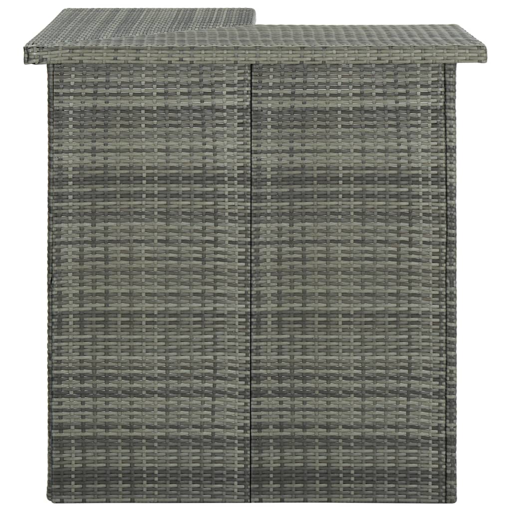 Meuble de bar de jardin 8 pcs avec coussins Résine tressée Gris